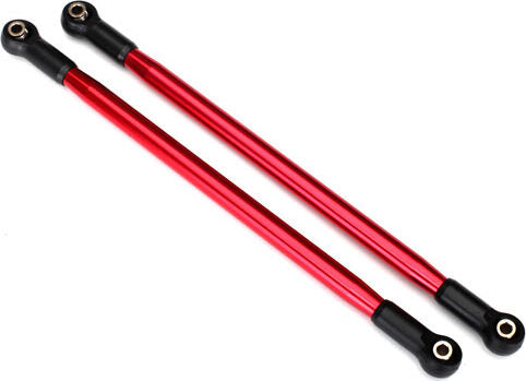 Suspension link, rear (upper) (aluminum, red-anodized) (10x206mm, center to center) (2) (assembled with hollow balls)