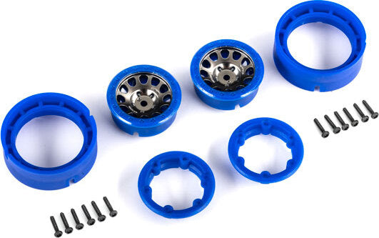 Wheels, 1.0", Method Race Wheels® 105 Beadlock (satin black chrome with blue beadlock) (2)