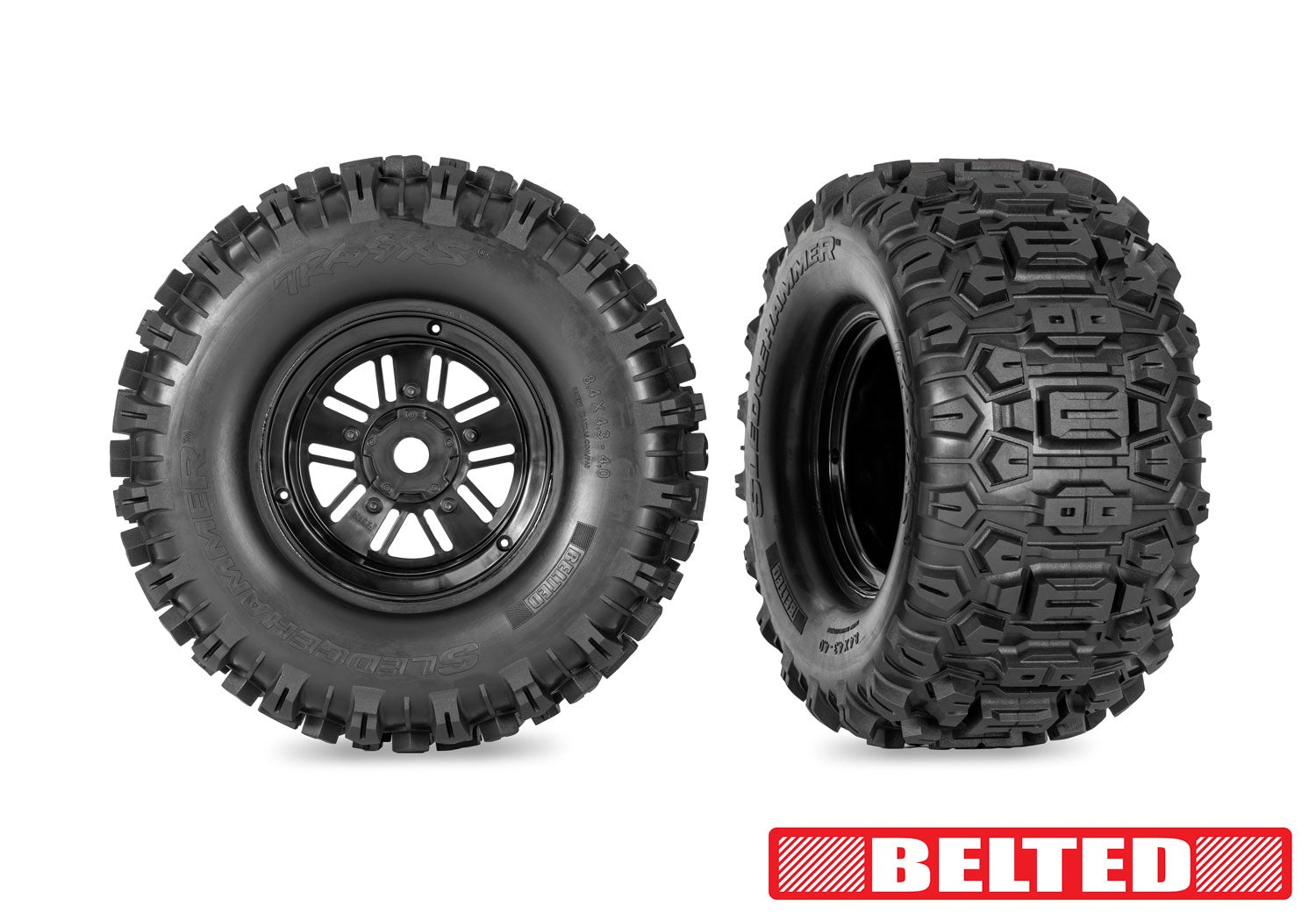 10945 Funco Replica Black Wheels w/ Sledgehammer Tires (2)