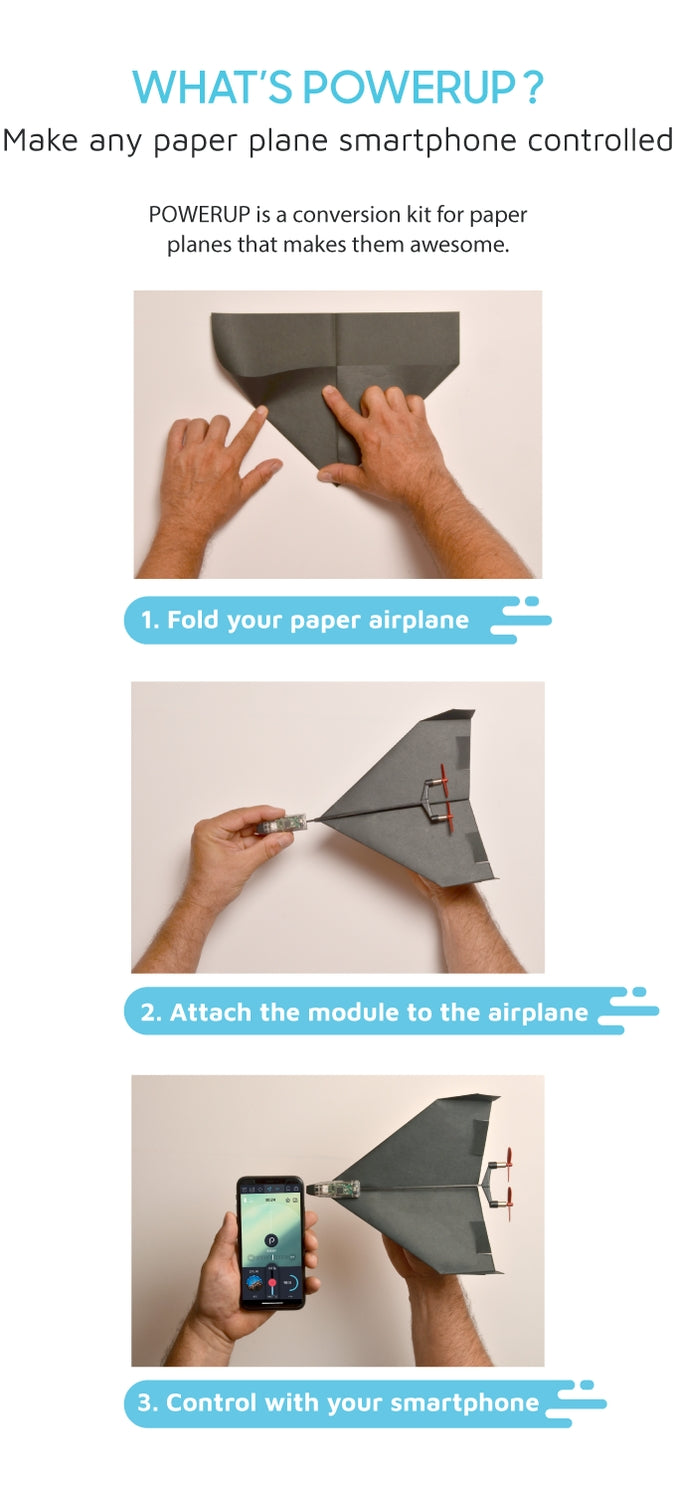 500-050BB POWERUP 4.0 Smartphone RC Controlled Paper Airplane