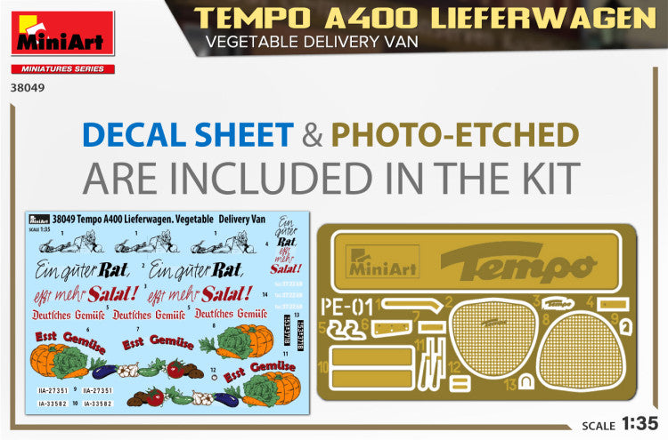 1/35 German Tempo A400 Lieferwagen Vegetable Delivery Van - MNA-38049