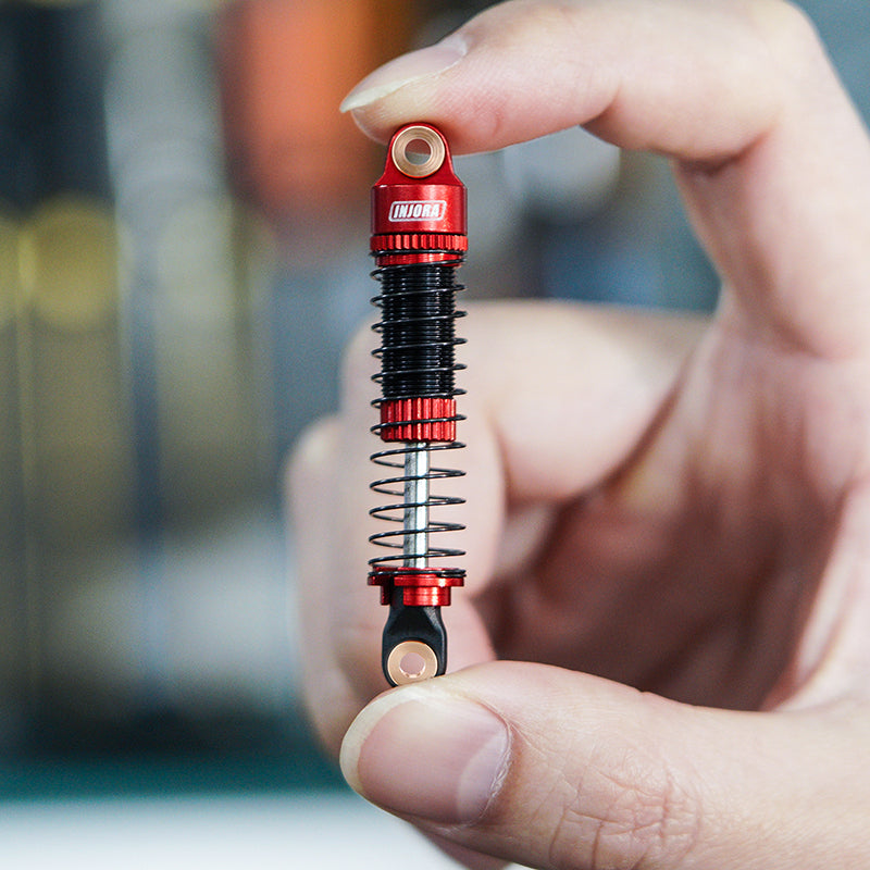INJORA 53mm Threaded Oil Shocks for 1/18 Redcat Ascent18 - 4pcs red