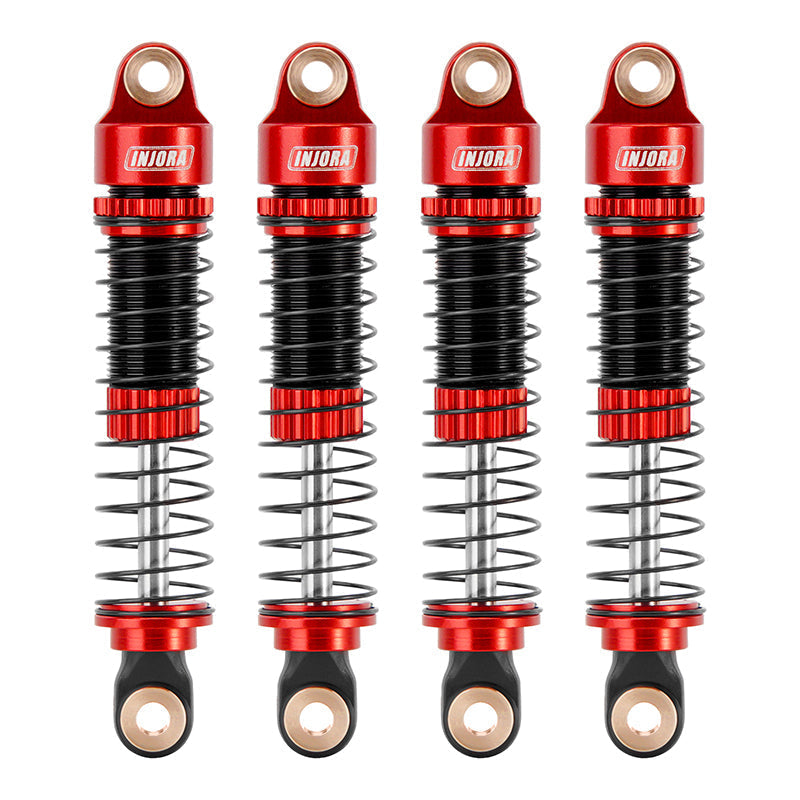 INJORA 53mm Threaded Oil Shocks for 1/18 Redcat Ascent18 - 4pcs red