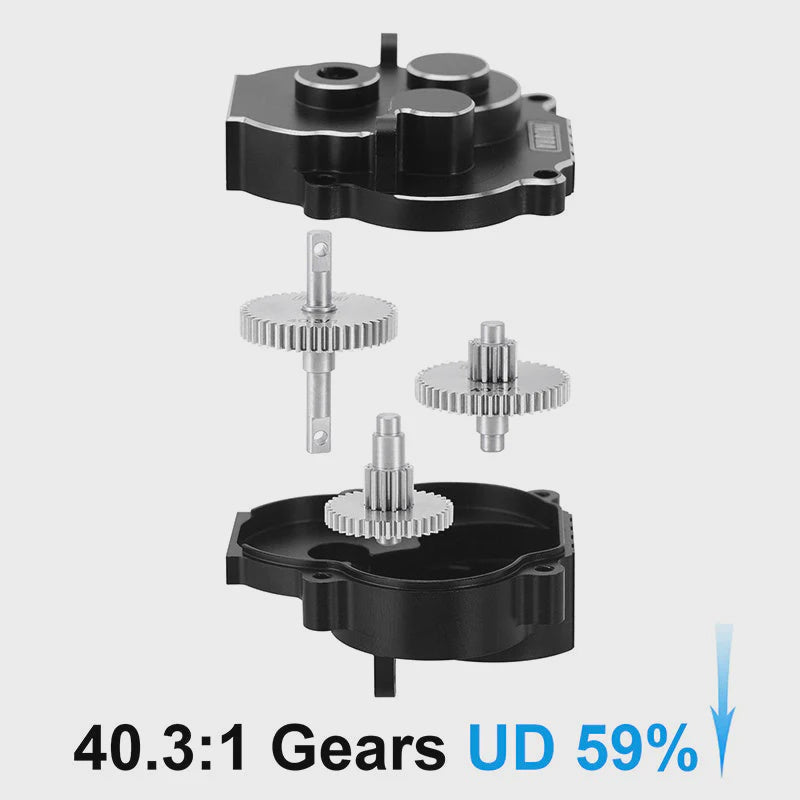 4M-55UD-BK INJORA CNC Aluminum Complete Transmission for 1/18 TRX4M (4M-55)