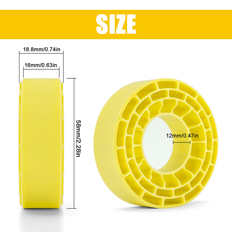 INJORA 4pcs Silicone Rubber Inserts For 62-64mm*24mm 1.0" Tires - Yellow-Super Soft