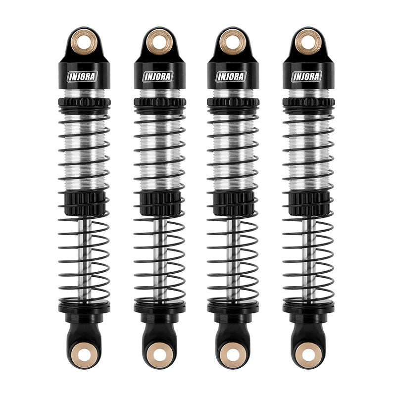 INJORA 59mm Long Threaded Oil Shocks for 1/18 Redcat Ascent18 - 4pcs black