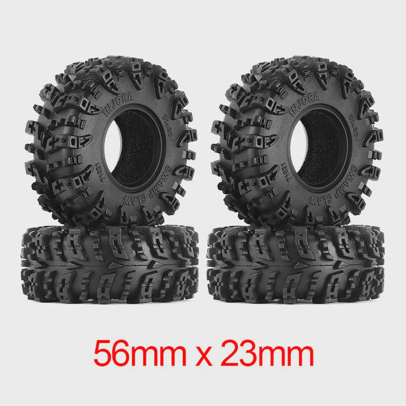 YQT-1021 INJORA 1.0" Swamp Claw M/T Tires (56mm/64mm) (T1021/T1019) (4)