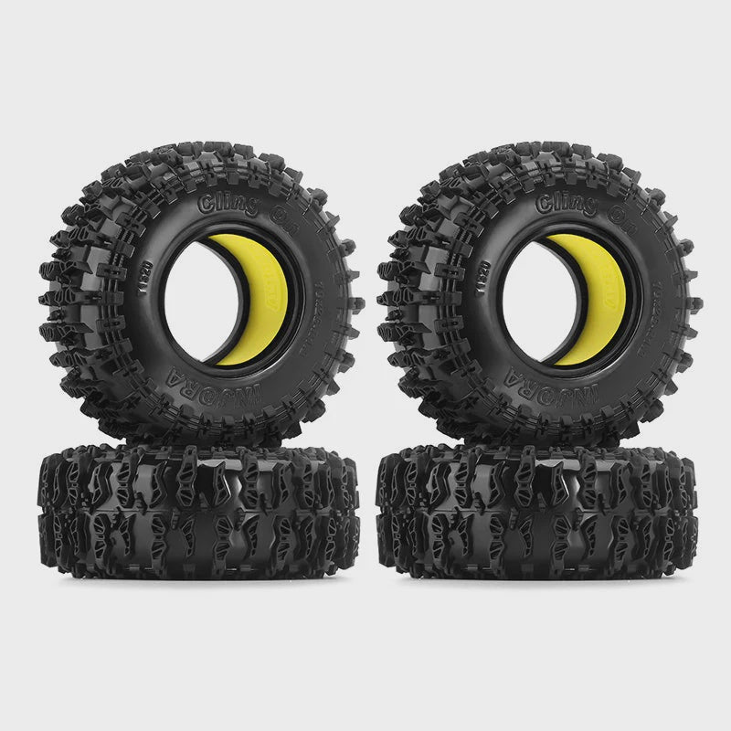 1.3" 70*26mm Cling On Tires & Silicone Rubber Inserts Combo (4) - Yellow (Super Soft)