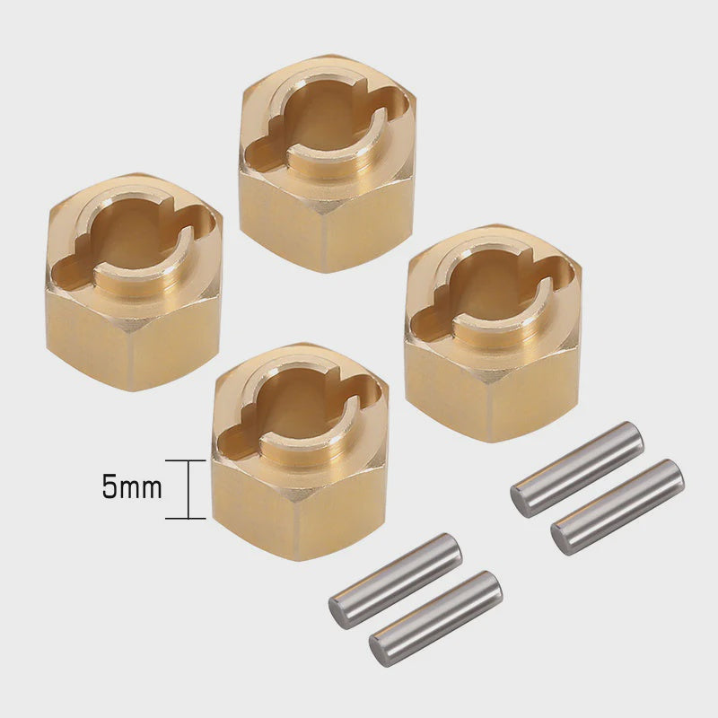 TRX4M-02-5 INJORA 4PCS 5/6/7/10mm Brass Wheel Hex Hub Extenders for 1/18 TRX4M Upgrade (4M-02)