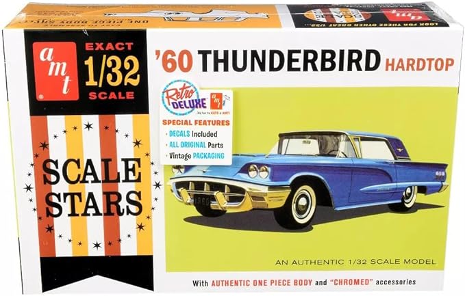 AMT Skill 2 Model Kit 1960 Ford Thunderbird Hardtop Scale Stars 1/32 Scale Model