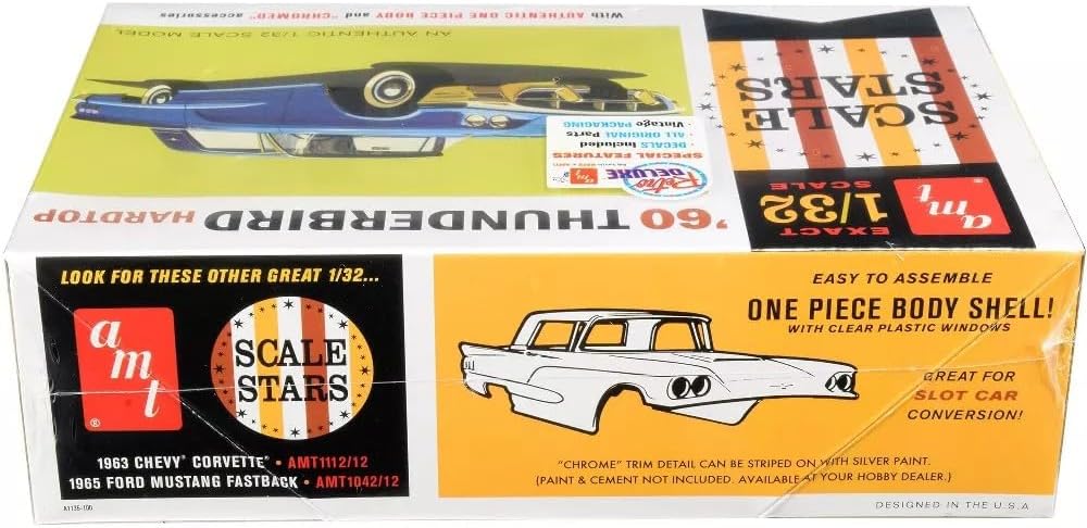 AMT Skill 2 Model Kit 1960 Ford Thunderbird Hardtop Scale Stars 1/32 Scale Model