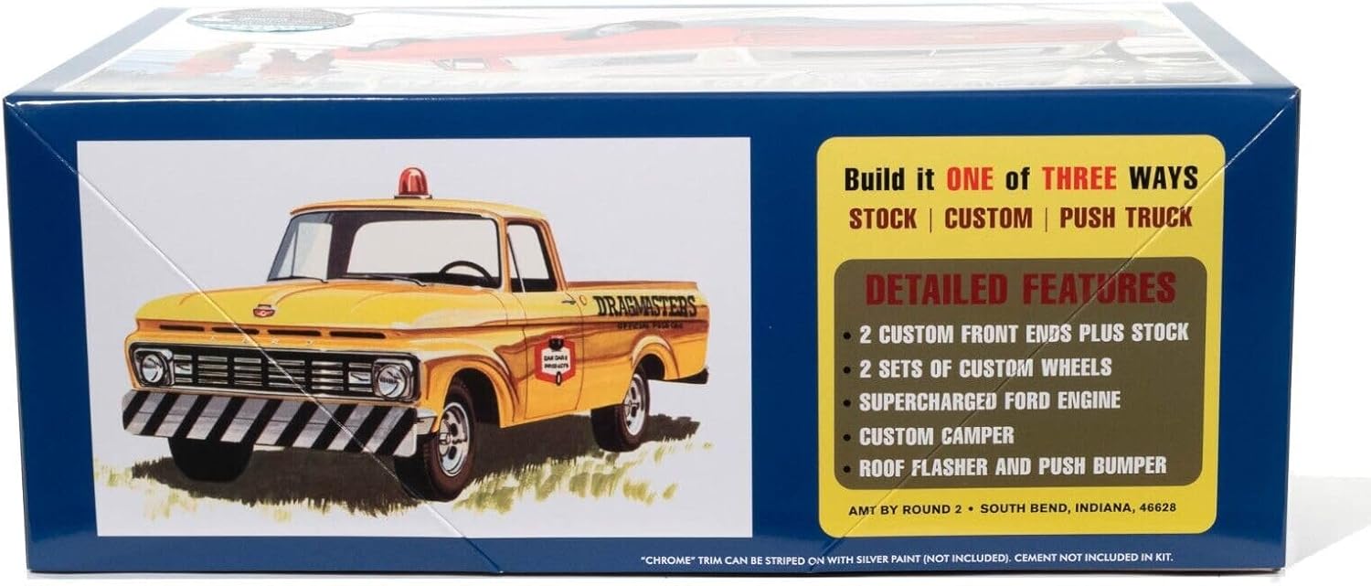 AMT1412 Skill 2 Model Kit 1963 F-100 Camper Pickup Truck 3-in-1 Kit 1/25 Scale Model