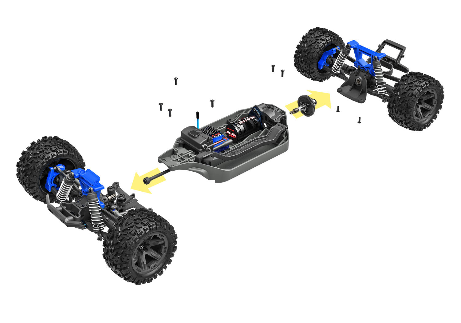 67164-4-RED RUSTLER 4X4 BL-2S Brushless: 1/10 Scale 4WD Stadium Truck