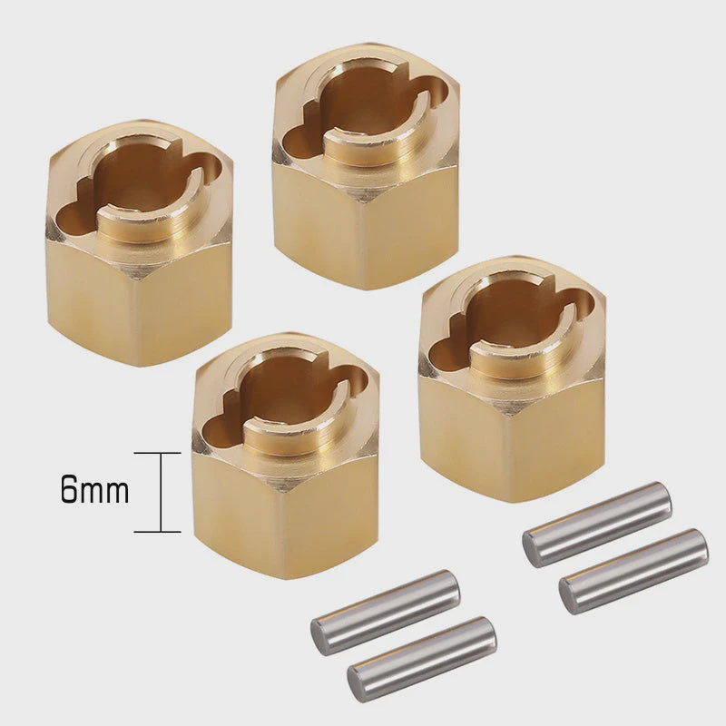 TRX4M-02-6 INJORA 4PCS 6/7/10mm Brass Wheel Hex Hub Extenders for 1/18 Redcat Ascent-18