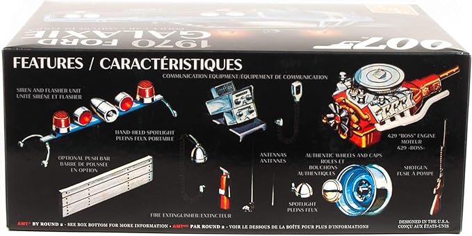 AMT-1172 1/25 James Bond 1970 Ford Galaxie Police Car