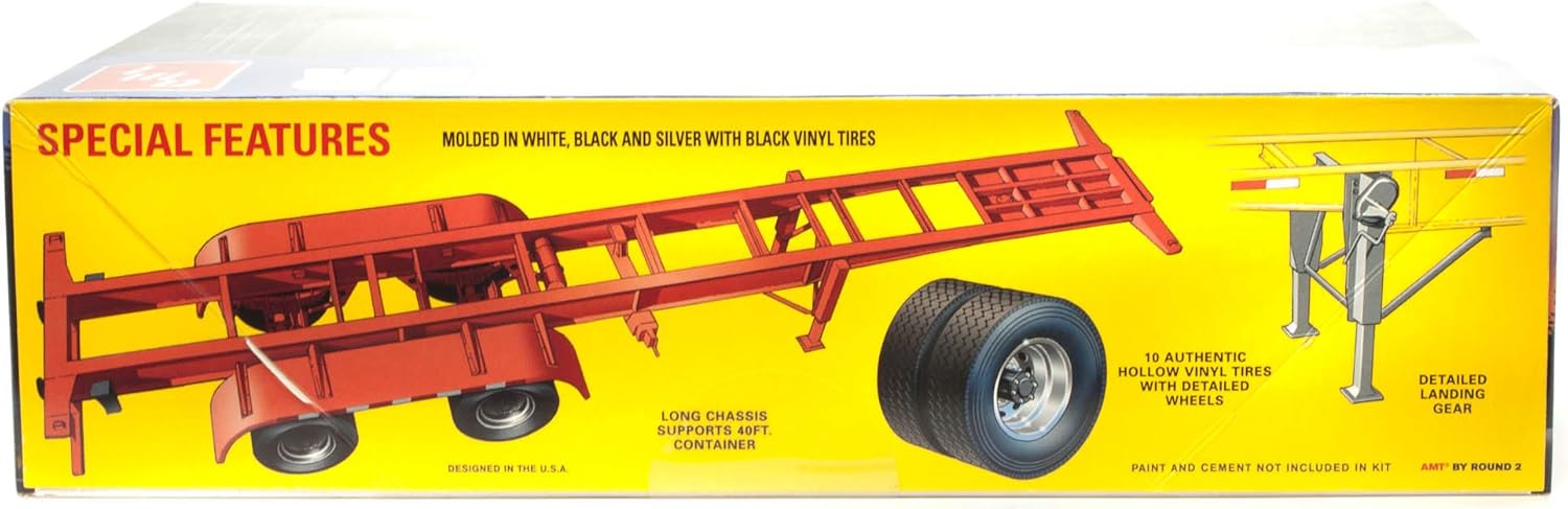 AMT 1196 Skill 3 Model Kit 40' Container Trailer 1/24 Scale Model