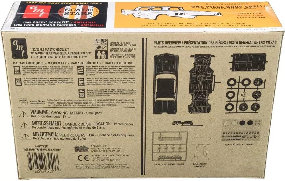 AMT Skill 2 Model Kit 1960 Ford Thunderbird Hardtop Scale Stars 1/32 Scale Model