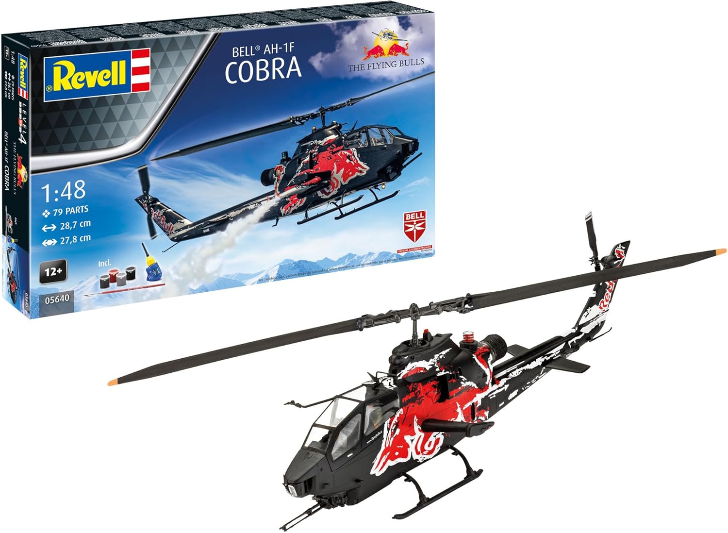 RVL-5640 1/48 AH1F Cobra Helicopter Flying Bulls 25th Anniversary w/ Paint & Glue