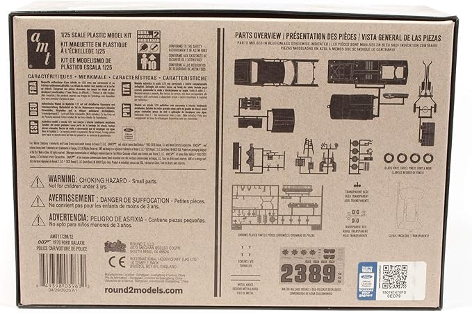 AMT-1172 1/25 James Bond 1970 Ford Galaxie Police Car