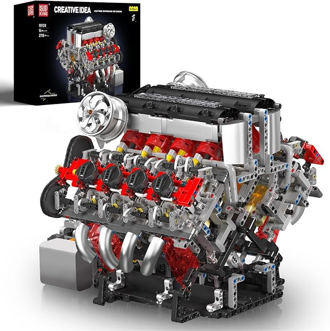 MDK10130 F488 Motorized V8 Engine Building Set (2718 pcs)