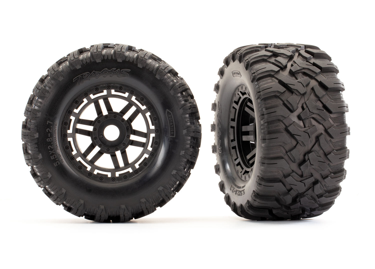 8972 Maxx 2.8" Black Wheels & Maxx MT Tires (2)