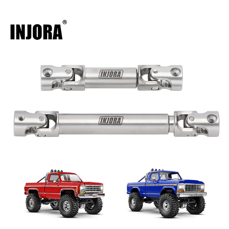 INJORA Stainless Steel Drive Shafts for 1/18 RC Crawler TRX4M High Trail K10 F150 (4M-72)