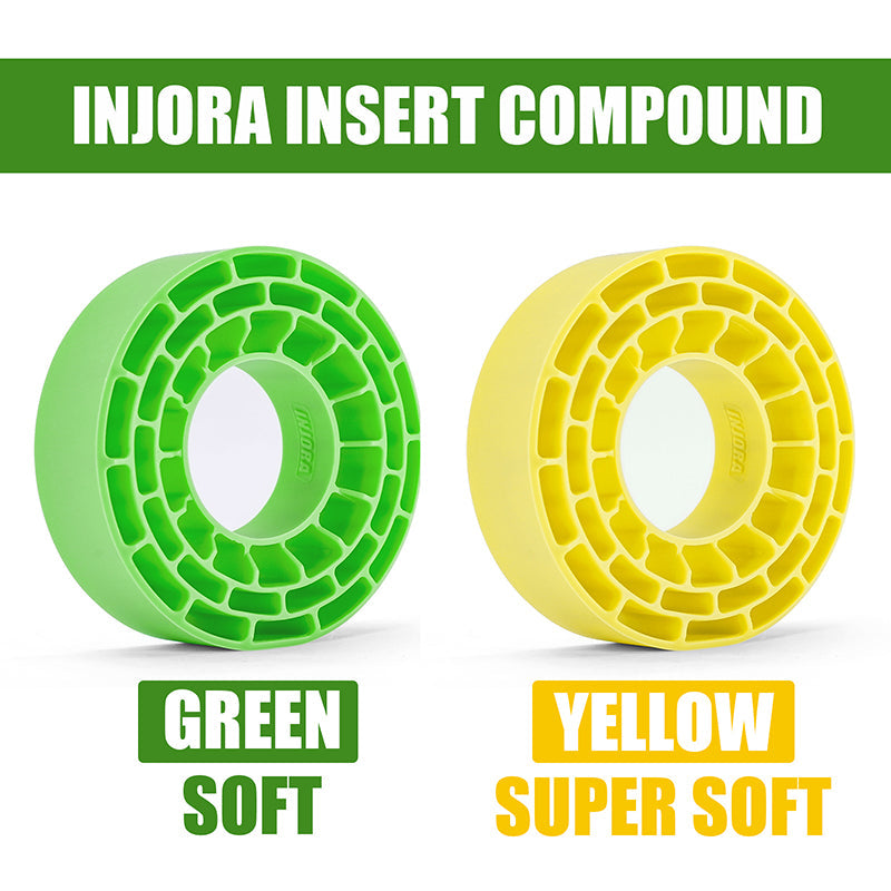 INJORA 4pcs Silicone Rubber Inserts For 62-64mm*24mm 1.0" Tires - Green-Soft