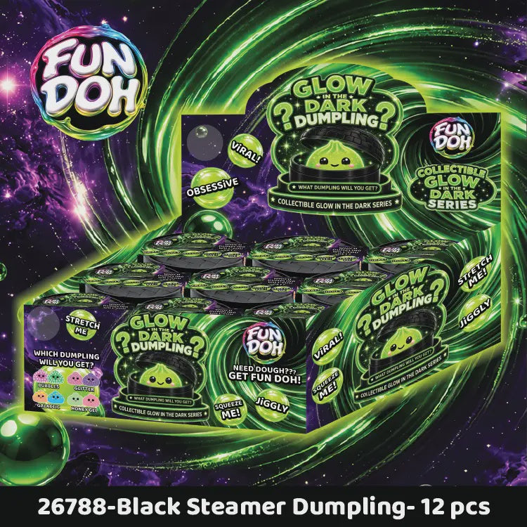 Fun Doh Glow in the Dark Mystery Dumpling Black Baskets
