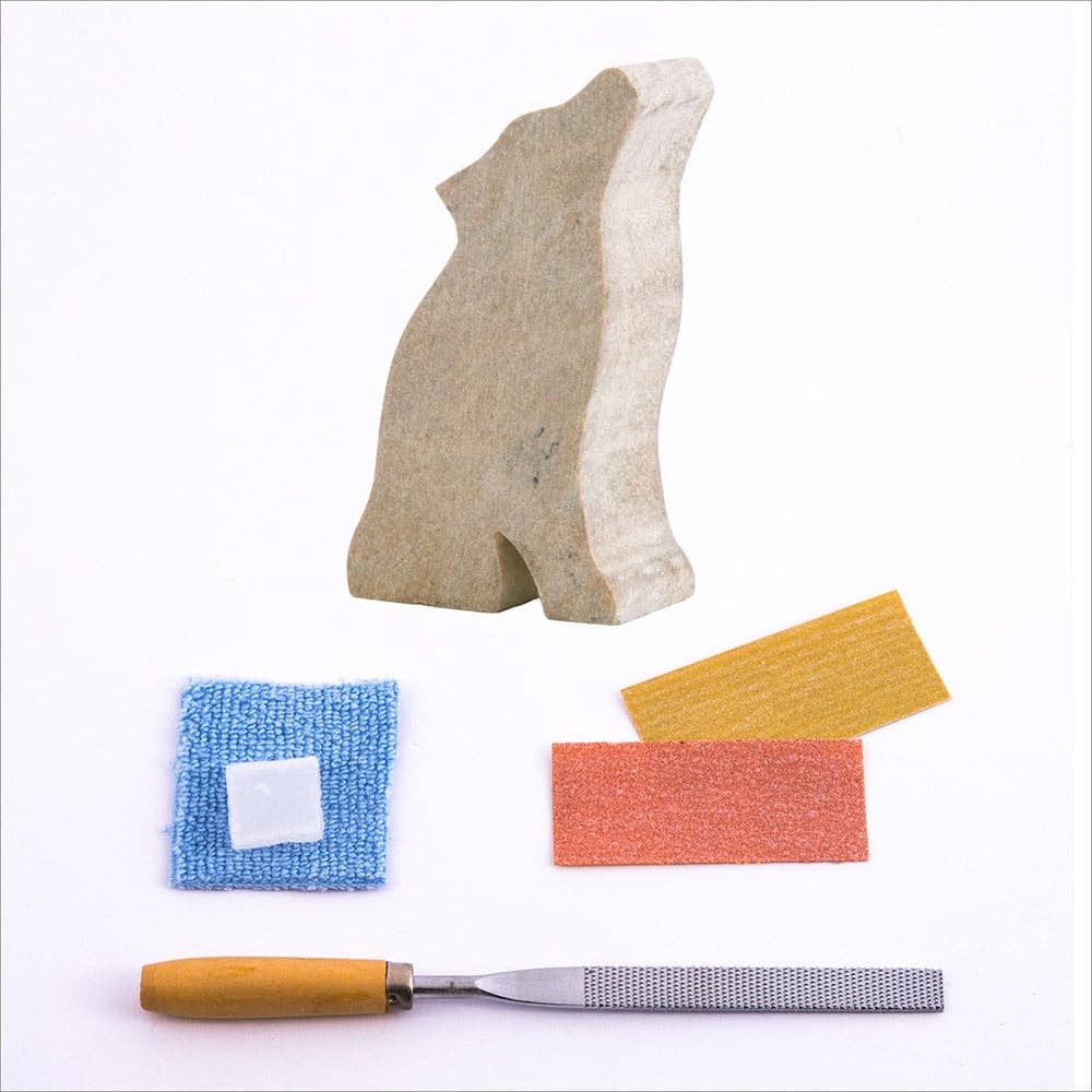 WOUK Wolf Soapstone Carving and Whittling