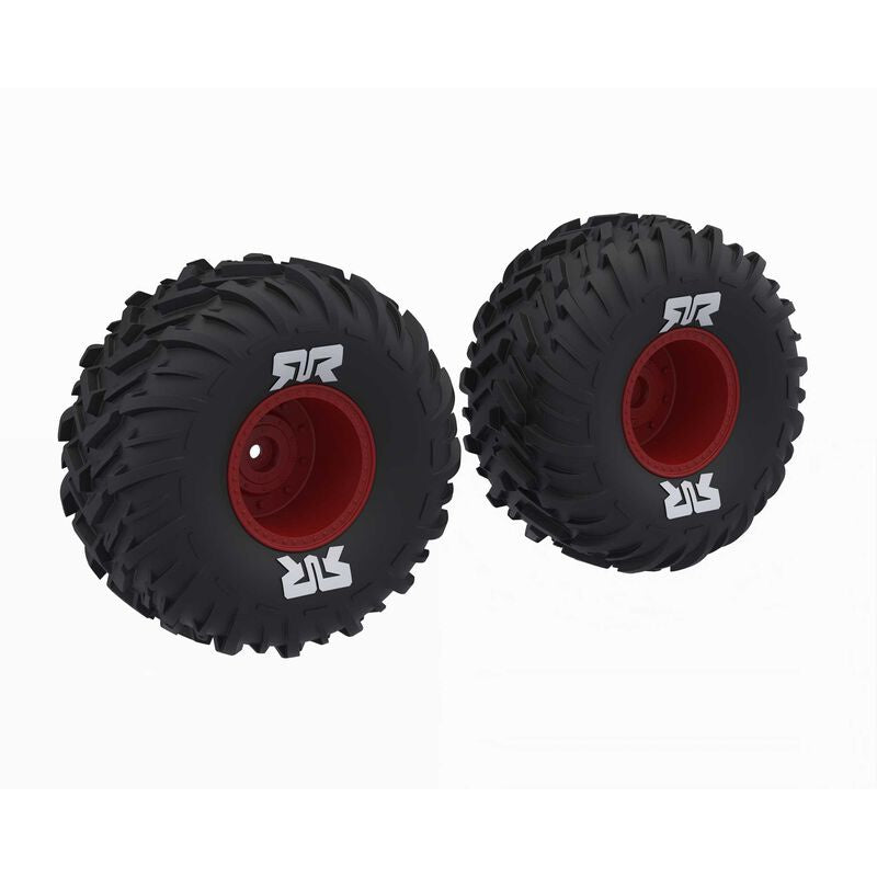 ARA-2574 dBoots Cut Chevron MT Tire Set Glued - Red