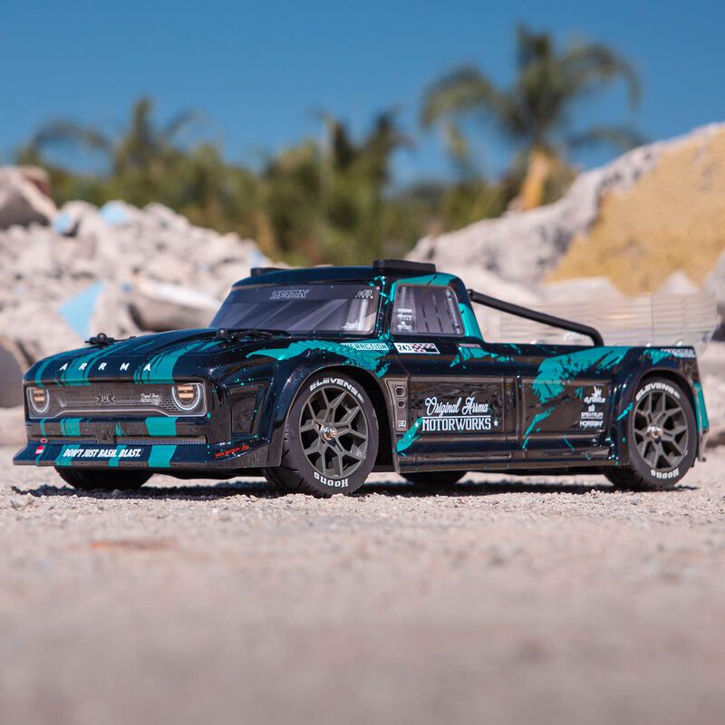 ARRMA 1/8 INFRACTION 4X4 3S BLX 4WD All-Road Street Bash Resto-Mod Truck RTR Blk/Teal - ARA4315V3T2