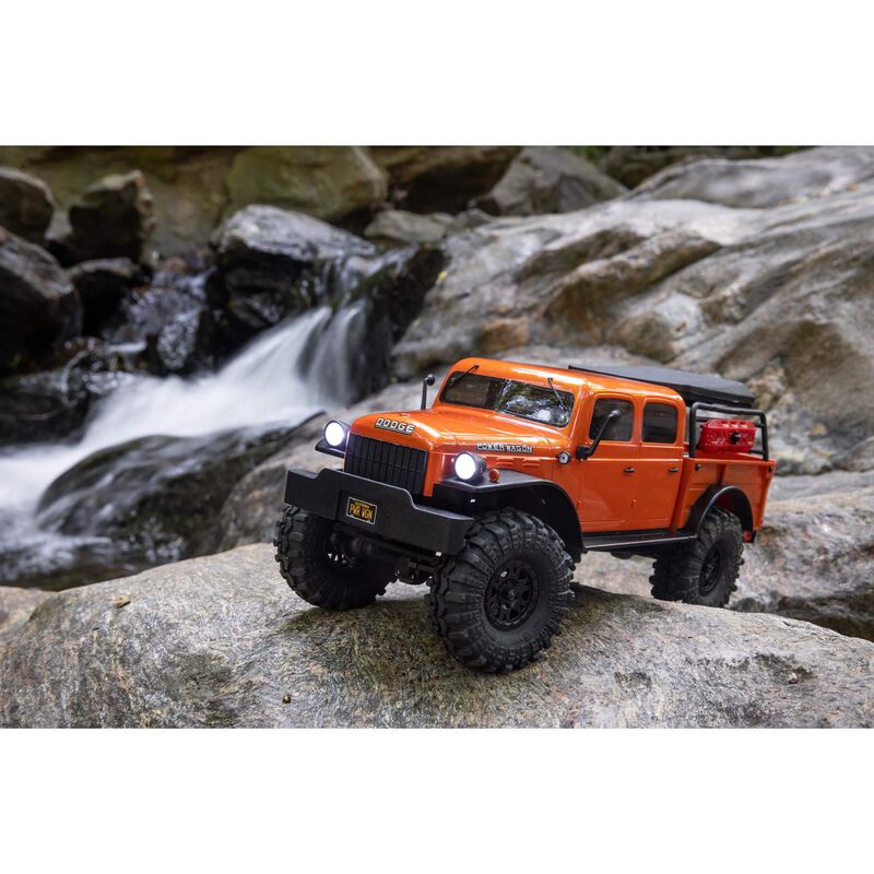 AXI00007T1 SCX24 40's 4 Door Dodge Power Wagon, Orange: 1/24 4WD-RTR Rock Crawler Brushed RTR