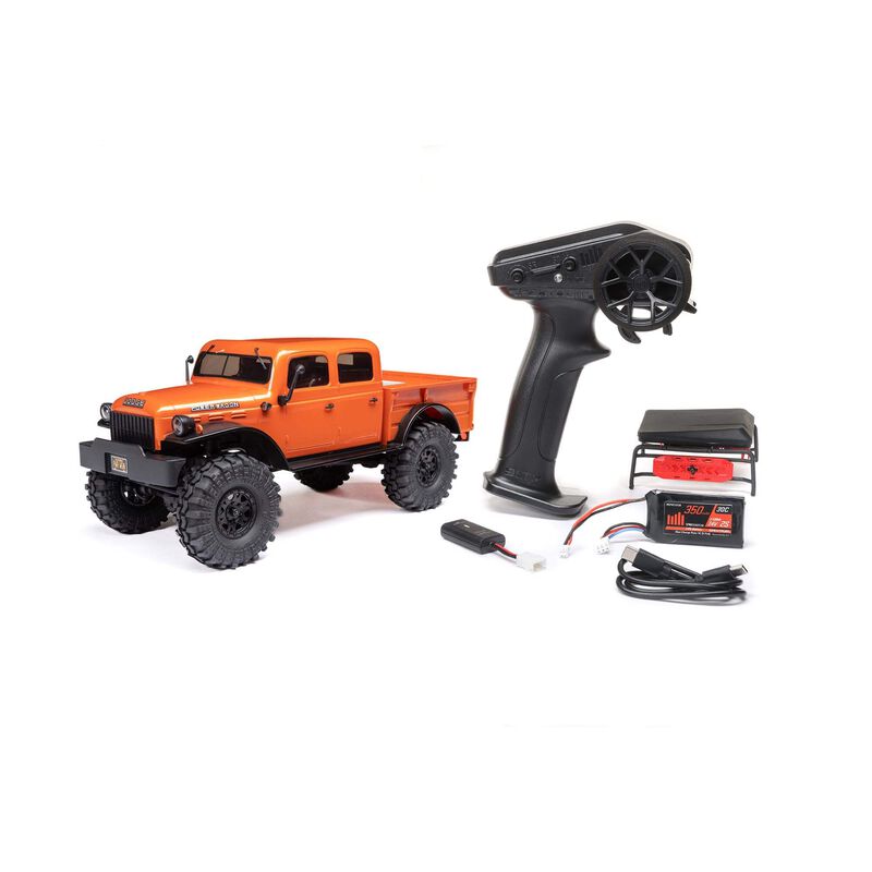 AXI00007T1 SCX24 40's 4 Door Dodge Power Wagon, Orange: 1/24 4WD-RTR Rock Crawler Brushed RTR