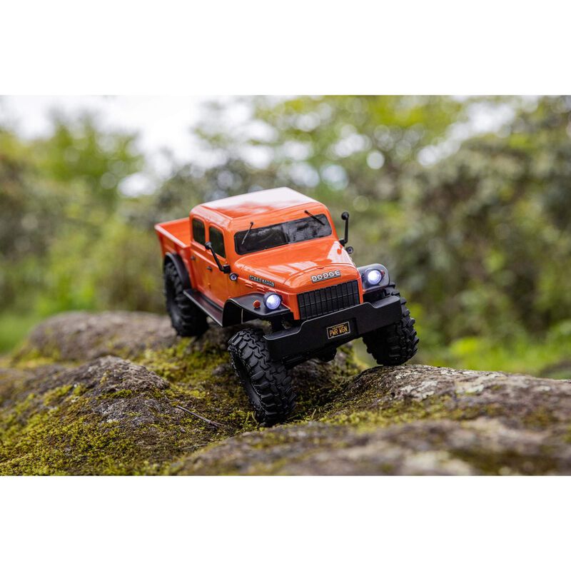 AXI00007T1 SCX24 40's 4 Door Dodge Power Wagon, Orange: 1/24 4WD-RTR Rock Crawler Brushed RTR