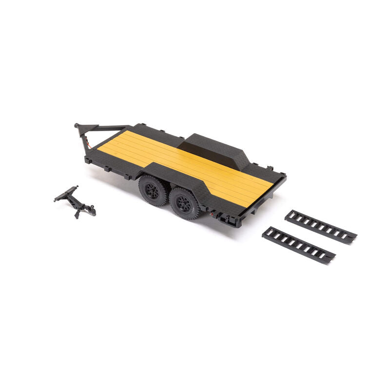 AXI00009	 SCX24 Flat Bed Vehicle Trailer with LED Taillights:1/24th