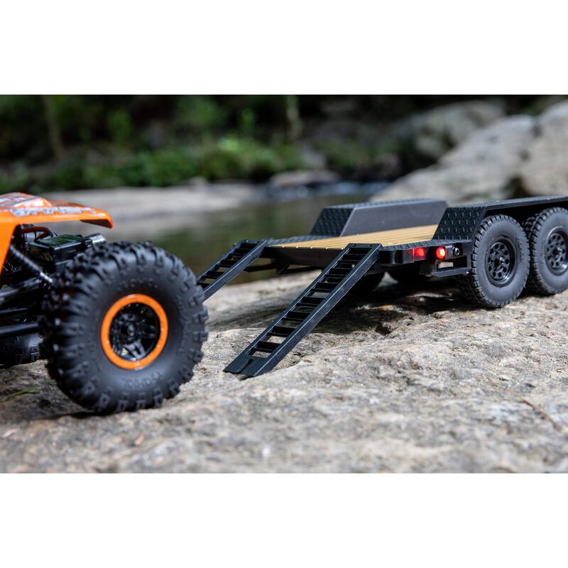 AXI00009	 SCX24 Flat Bed Vehicle Trailer with LED Taillights:1/24th