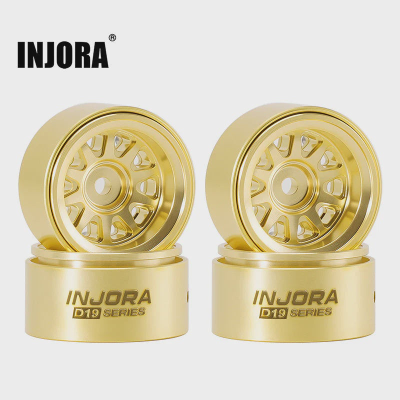 W7007BR-19 INJORA 0.7" D19 Brass Beadlock Wheels for 1/30 SCX30 (W7007)