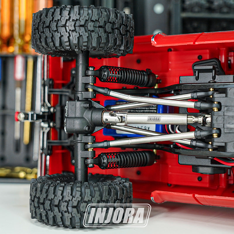 INJORA Stainless Steel Drive Shafts for 1/18 RC Crawler TRX4M High Trail K10 F150 (4M-72)