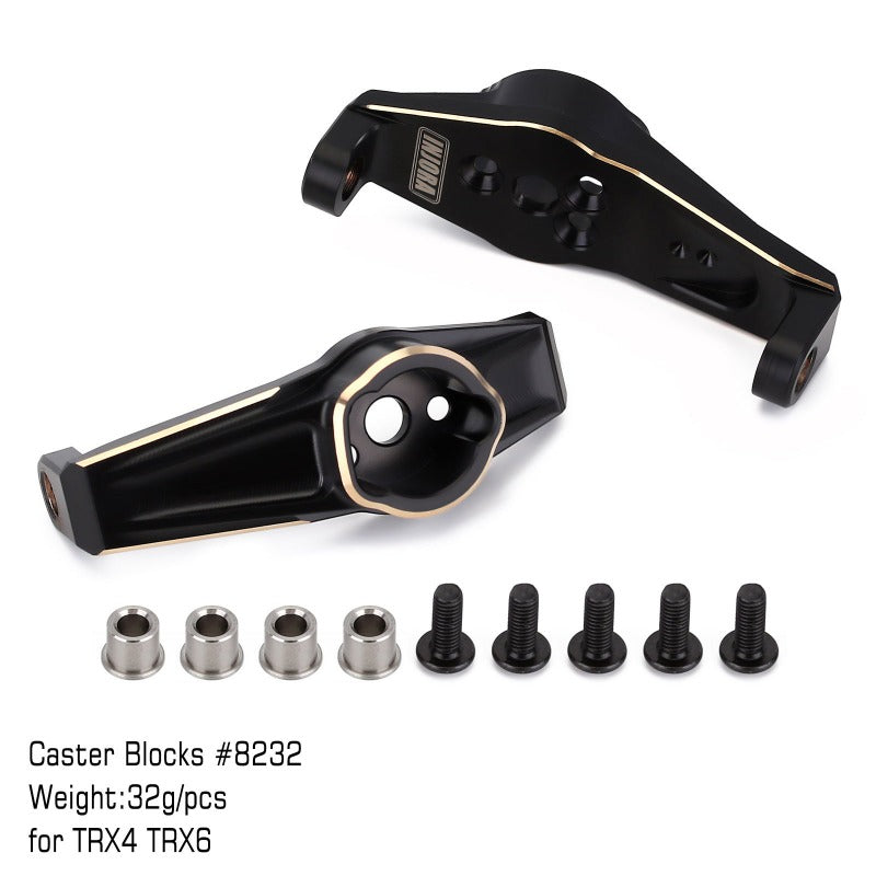 TRX4-8232BK INJORA Black Coating Brass Caster Blocks C Hubs #8232 For TRX-4 TRX-6