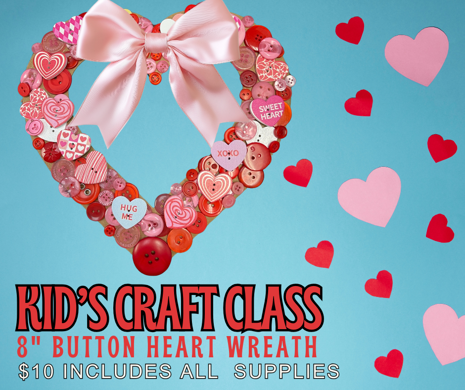 Kids Craft Activity: Button Heart Wreath