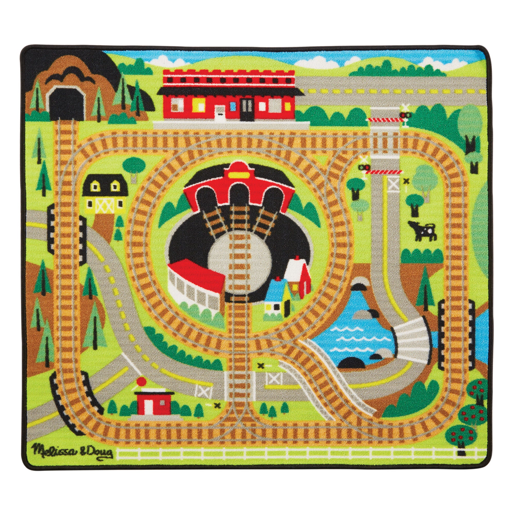 Melissa & Doug Round the Rails Train Rug - 9554