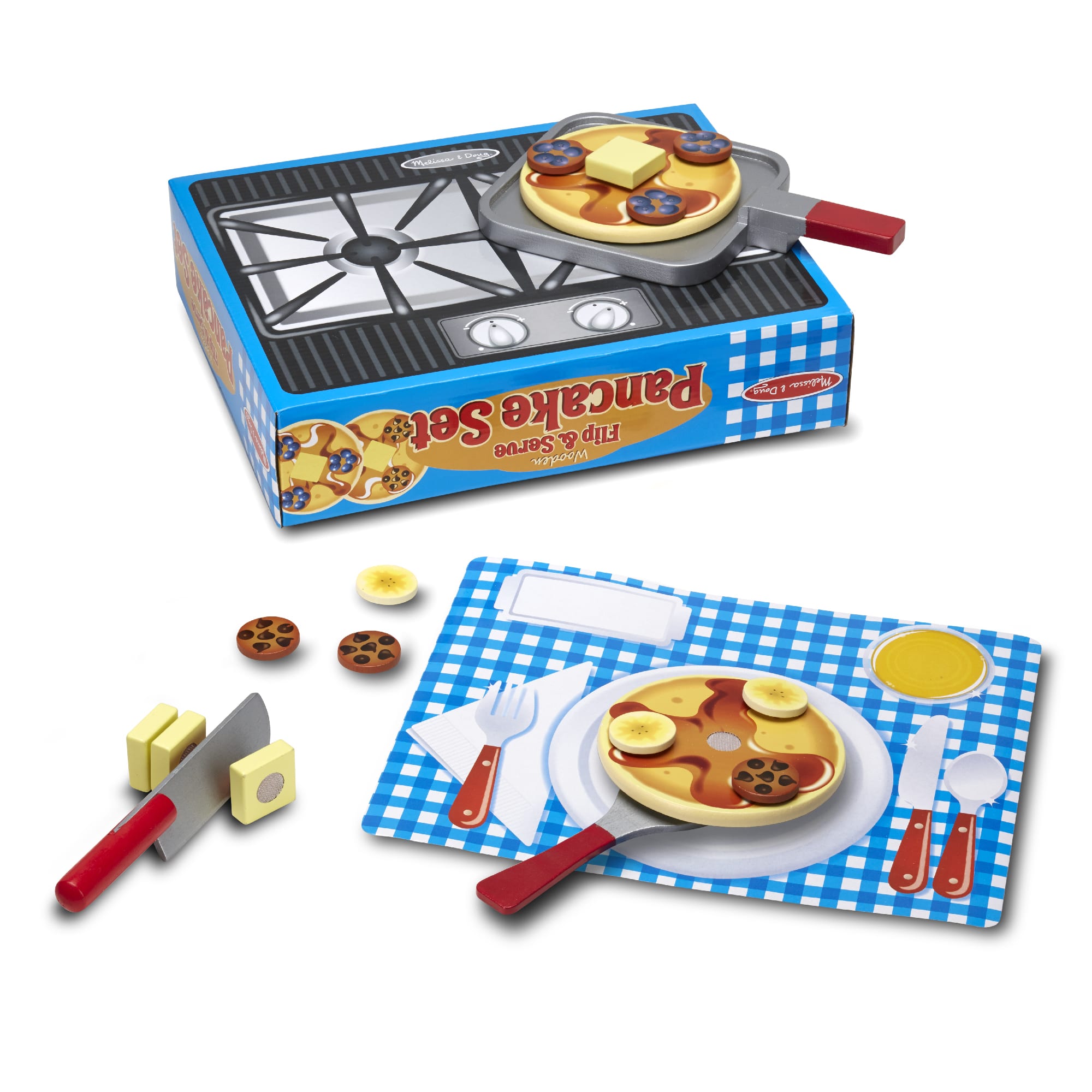 Melissa & Doug Wooden Flip & Serve Pancake Set - 9342