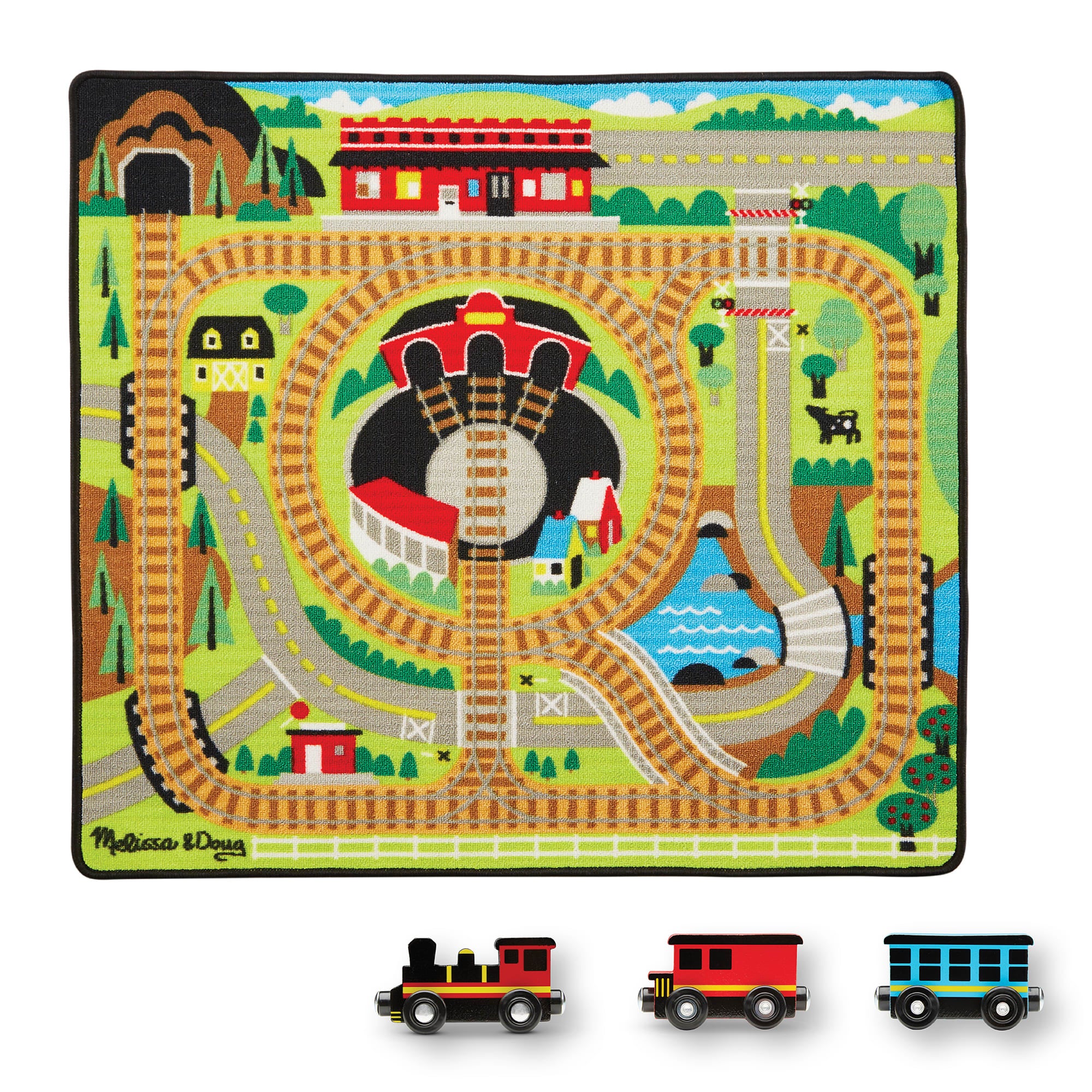 Melissa & Doug Round the Rails Train Rug - 9554