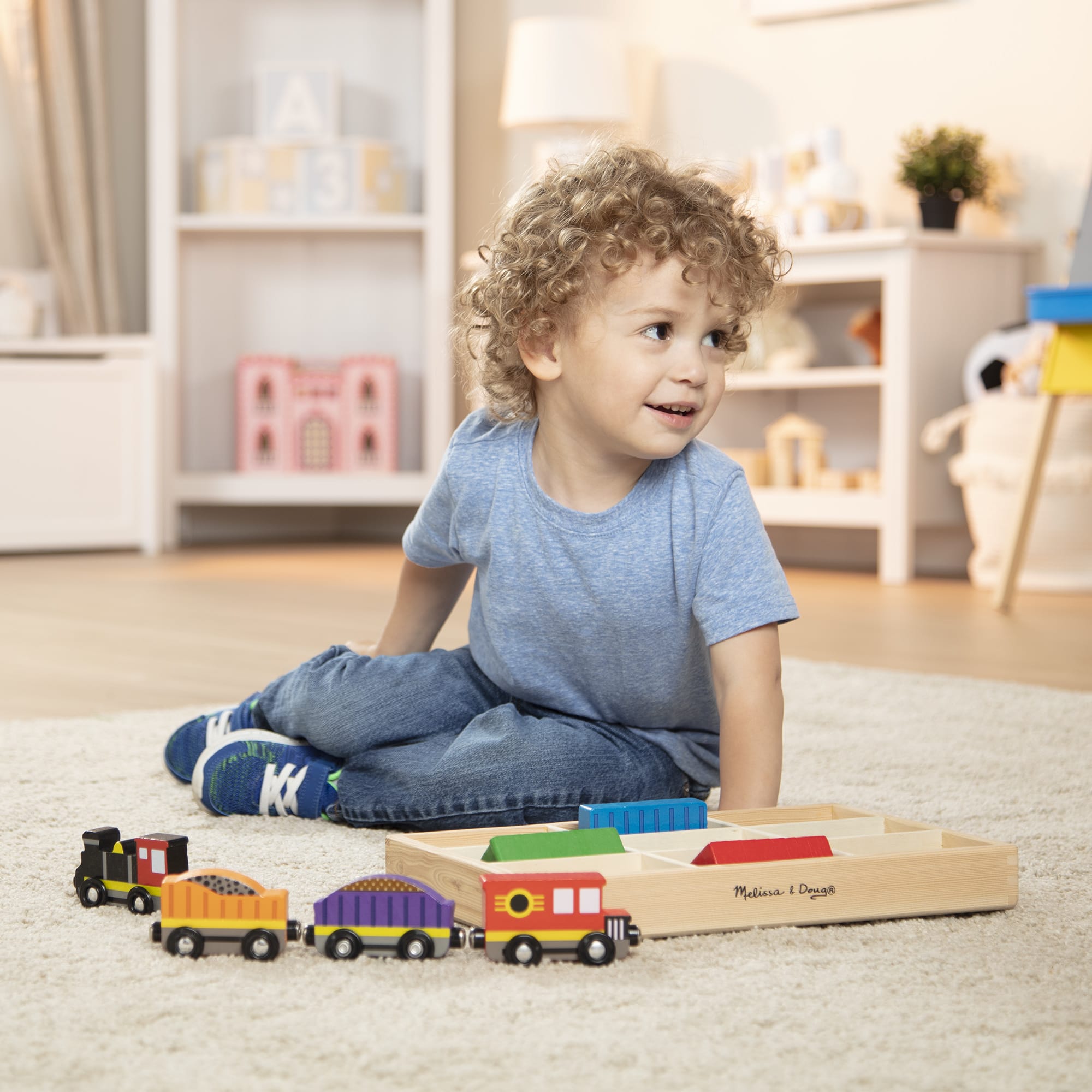 Melissa & Doug Wooden Train Cars - 5186