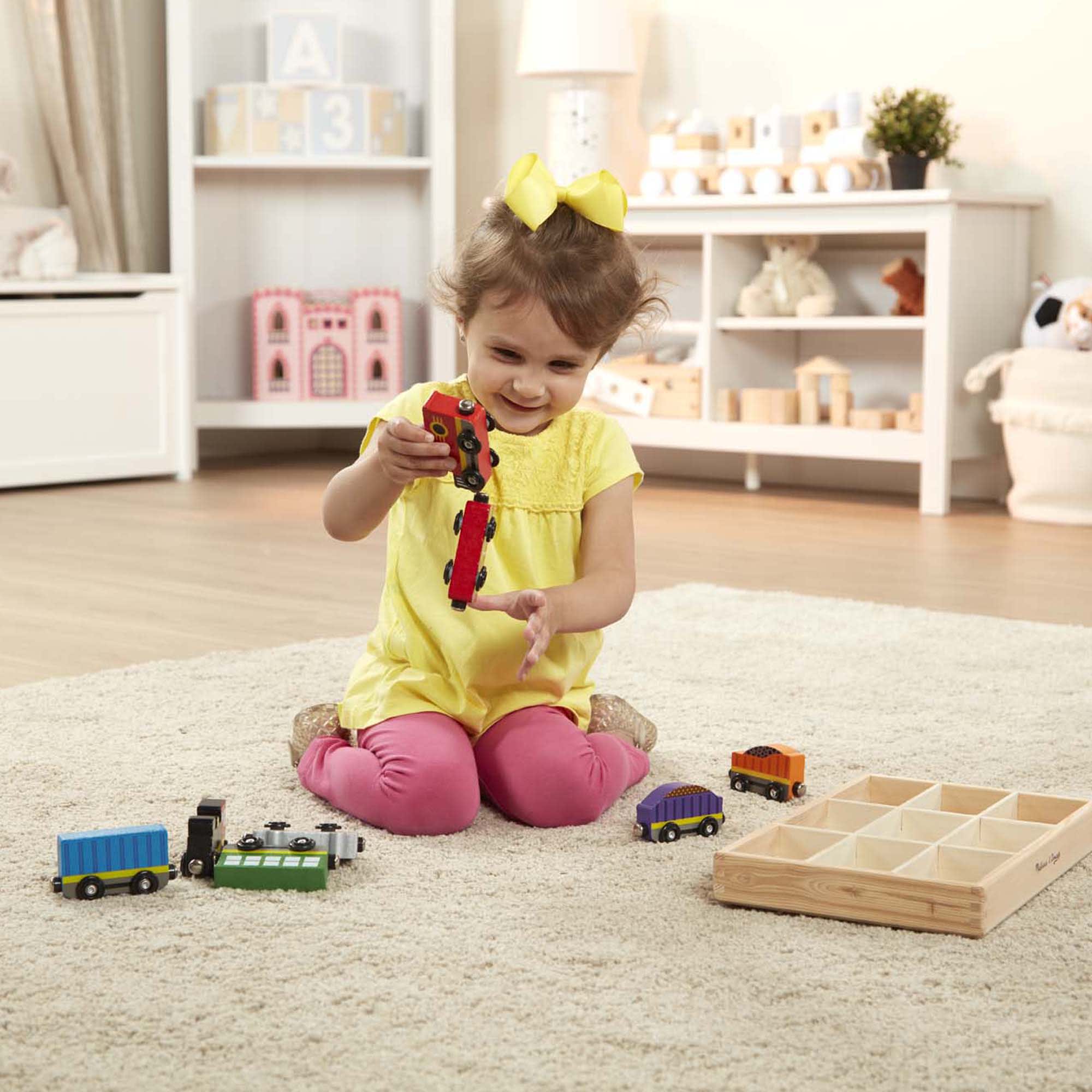 Melissa & Doug Wooden Train Cars - 5186
