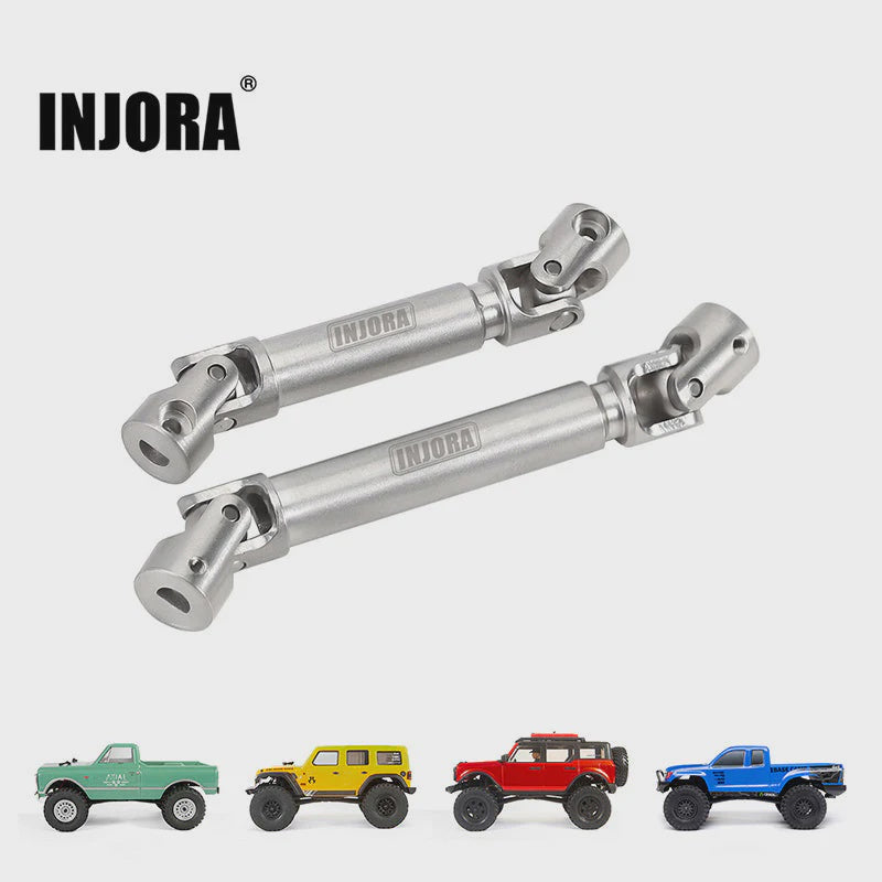 SCX24-151SR INJORA Stainless Steel Drive Shafts with D Shaped Hole for SCX24 C10 JLU Bronco Base Camp 4Runner