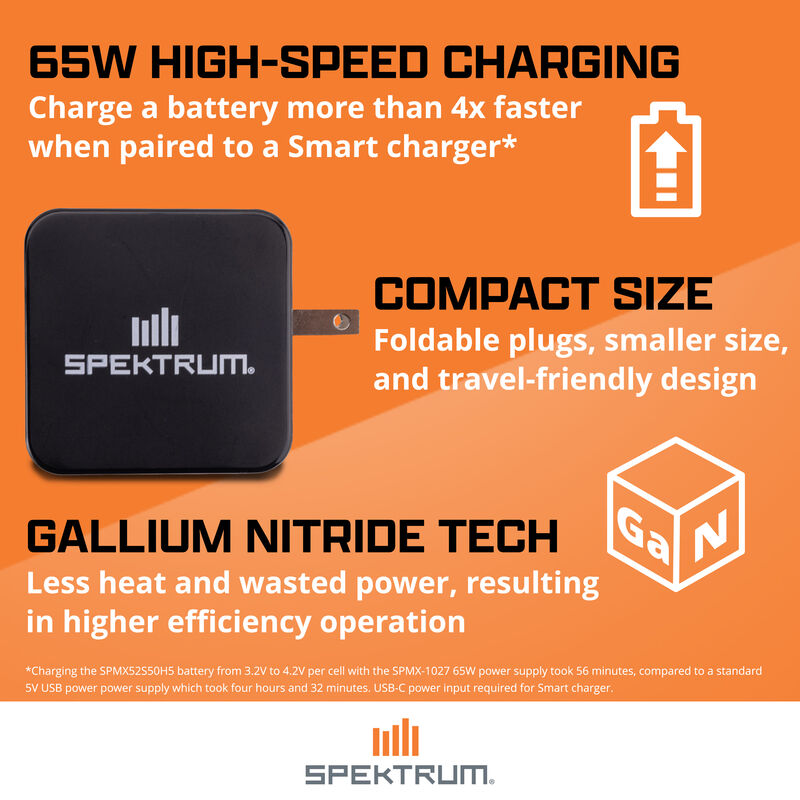 SPMXC2090P S100 1x100W USB-C Smart Charger, 65W USB-C GaN Power Supply Combo