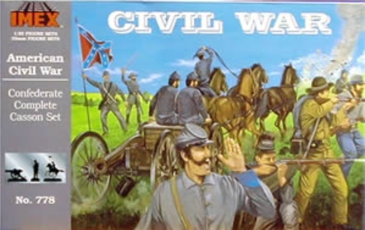 IMX-778	1/32 Civil War Confederate Complete Casson (limber wagon, 4 horses, cannon, 18 figs)