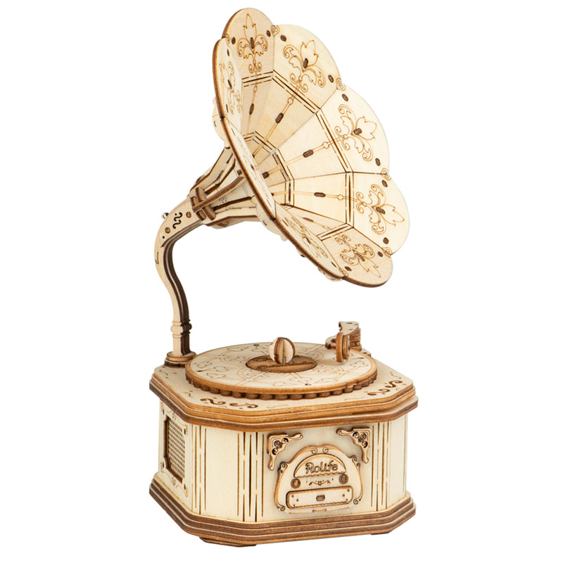 Robotime Rolife DIY Wood Crafts TG408 Gramophone Model Kit 3D