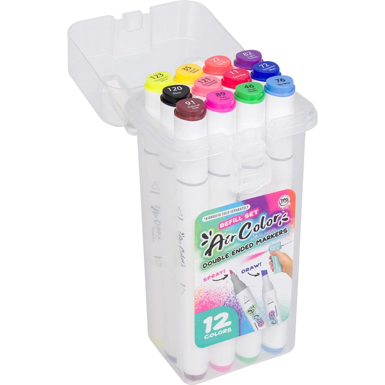 TPG-490MS12 Air Color Airbrush Washable Replacement Markers - 12 Pack